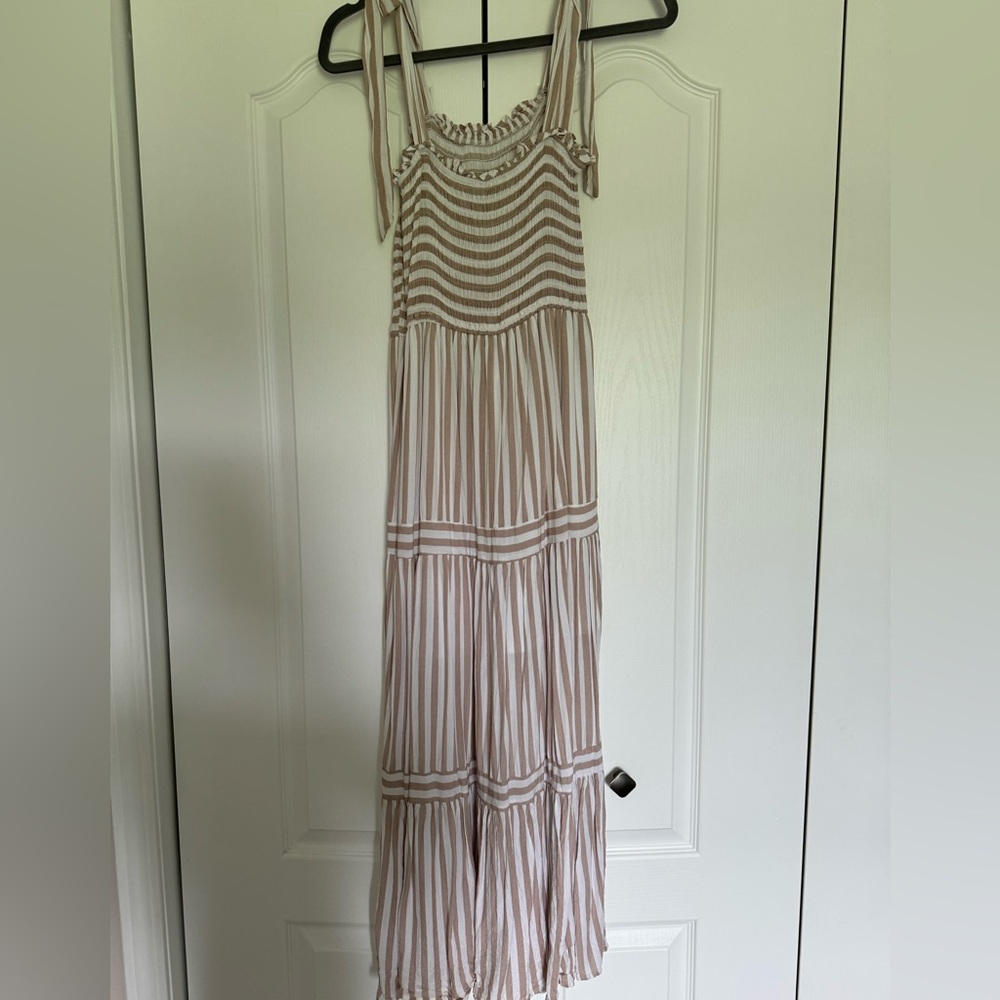 Cream striped dress
